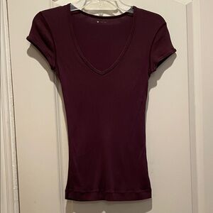 Three Dots Women's Short Sleeve Tee - Dark Purple